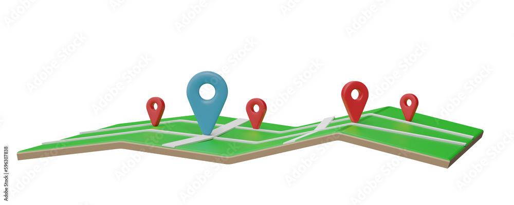 Poster locator mark of map and location pin or navigation icon sign isolated on transparent background.