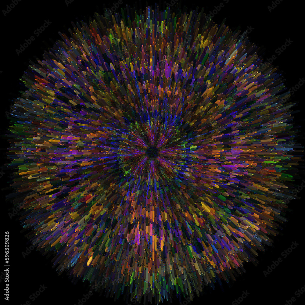Aufkleber explosive pattern and design on black background