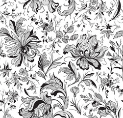 Seamless vintage floral lace pattern
