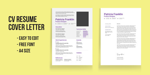 Creative Modern Resume and Cover Letter Layout Cv Resume and Cover Letter
