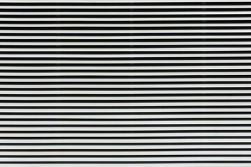 Metal stripes pattern. Ventilation texture. Industrial iron metal bars. Grunge grid lines. Gray metal frame background. Horizontal texture. Parallel lines backdrop.