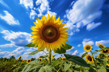 sunflower and blue sky, Generative AI