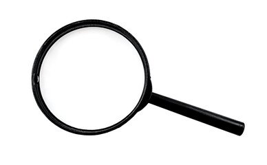 Magnifier. Magnifying glass with scratches and dust on the surface on a white background