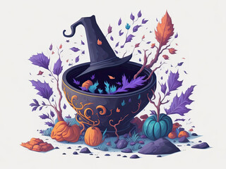 enchanted cauldron magic brew in a mystical world generative ai