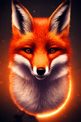 Fototapeta premium red fox head, generative ai