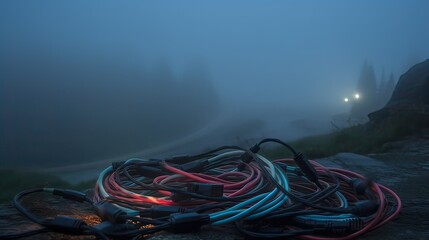 fishing in the fog.generated by AI