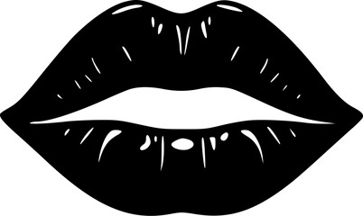 Lips | Black and White Vector illustration