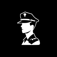 Police | Minimalist and Simple Silhouette - Vector illustration