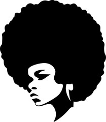 Afro | Minimalist and Simple Silhouette - Vector illustration