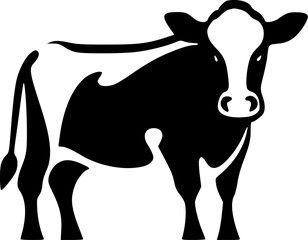 Cow | Black and White Vector illustration