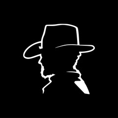 Cowboy | Minimalist and Simple Silhouette - Vector illustration