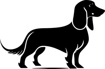 Dachshund | Black and White Vector illustration