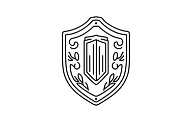 Shield Vector Illustration line art,illustration, badge