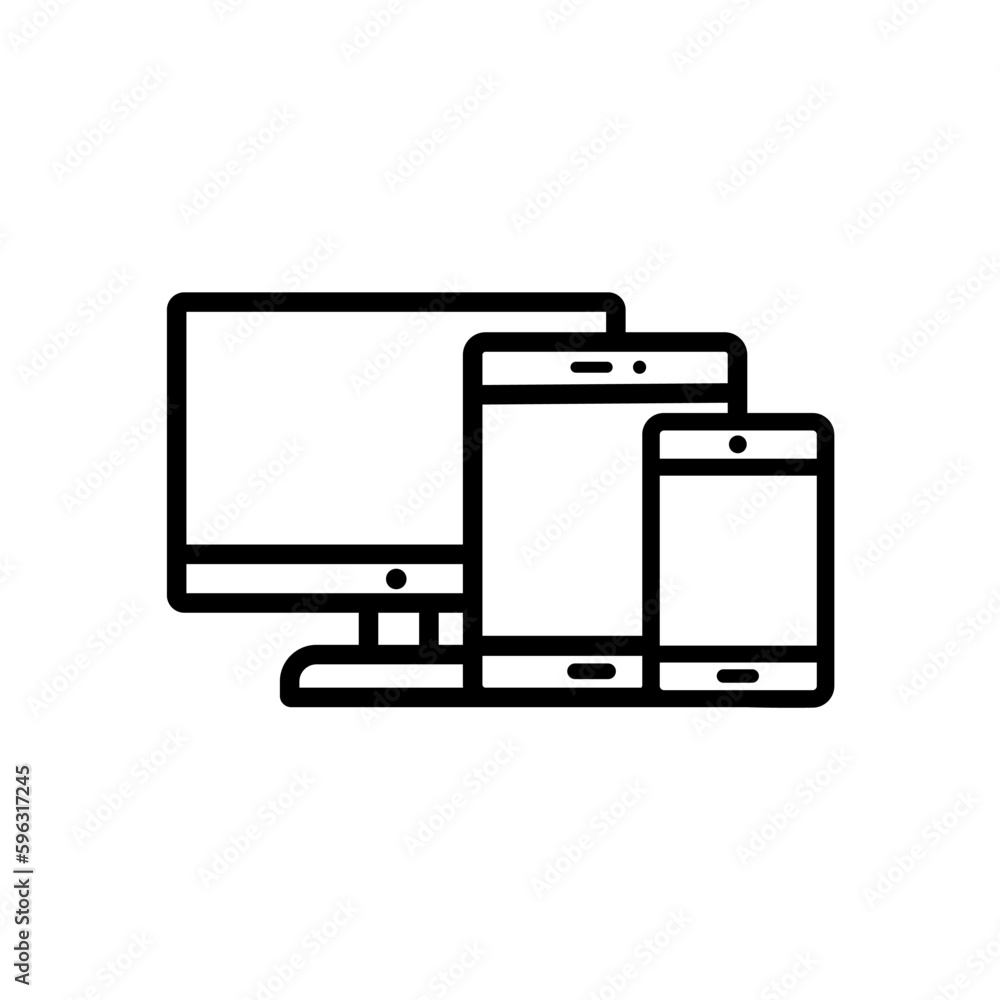 Aufkleber mobile device line icon. vector symbol in trendy flat style on white background. web sing for design