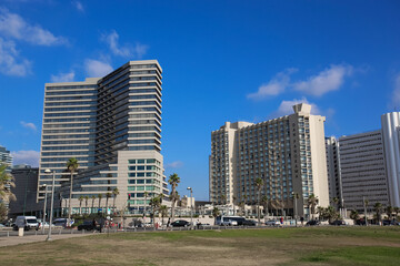 Fototapeta na wymiar Panoramic view of Tel Aviv, Israel - Independence day