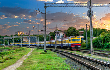 Old electric train is still in service

 - obrazy, fototapety, plakaty