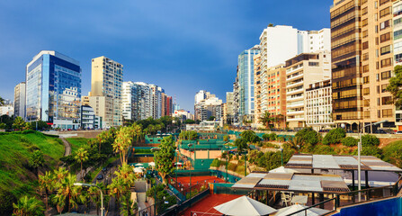 Fototapeta na wymiar Miraflores district, Lima city downtown, Peru