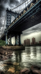 Brooklyn bridge. Breathtaking travel destination place. Generative AI