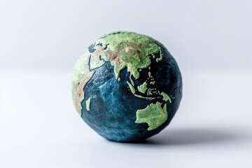 Fototapeta premium Earth is isolated on white background. world map green planet Earth Day or environment day Concept and ecology and environment sustainable concept.generative ai.