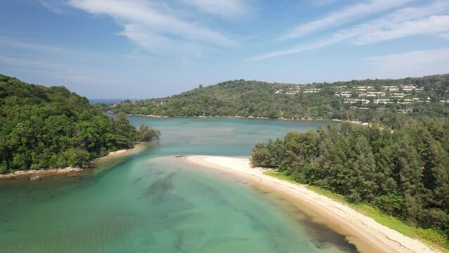4K Aerial Drone Footage Layan Beach, Thalang, Phuket, Thailand
