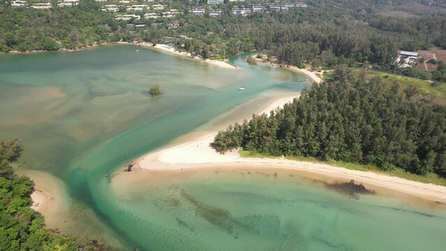 4K Aerial Drone Footage Layan Beach, Thalang, Phuket, Thailand
