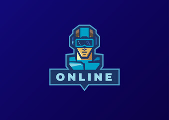Human wearing VR headset Online Game Logo