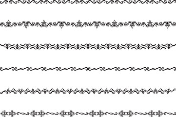 インド風の飾り罫セット。ベクターデータ。