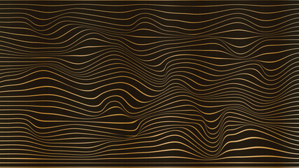 Wavy gold stripes abstract screen.