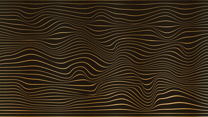 Wavy gold stripes abstract screen.
