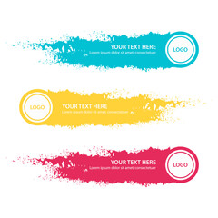 Set of three modern lower third banner template. Vecto