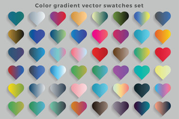 Vector vibrant colorful gradient big swatches set 