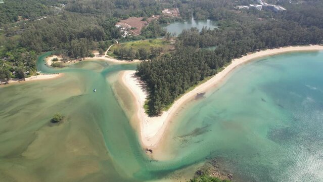 4K Aerial Drone Footage Layan Beach, Thalang, Phuket, Thailand