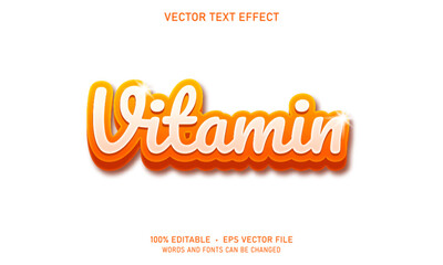 Editable Vitamin Vector Text Effect