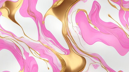 Background of luxury marble with an abstract marble texture and a gold and pink color. Generative AI.