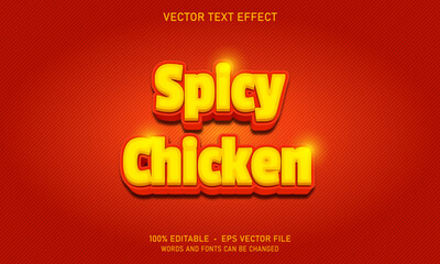 Editable Spicy Chicken Vector Text Effect