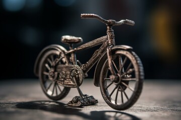 Fototapeta na wymiar metal bicycle figurine. Generative AI