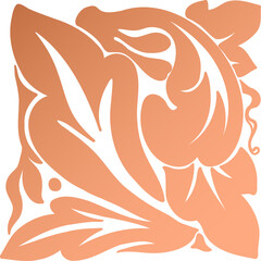 Abstract elegant floral logo design on transparent background for flyer, flower shop or beauty salon