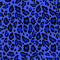 Seamless blue leopard texture pattern, Vector Blue Cheetah print pattern animal skin abstract seamless
