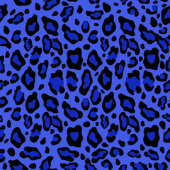 Seamless blue leopard texture pattern, Vector Blue Cheetah print pattern animal skin abstract seamless © ABDELHAQ