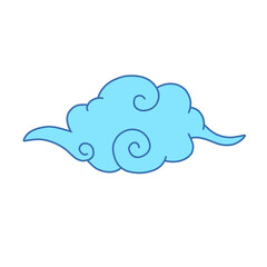 blue clouds in Chinese style vector