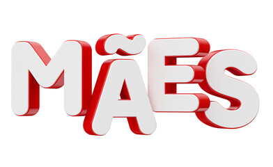 Mothers Label in Brazilian Portuguese realistic in 3d render