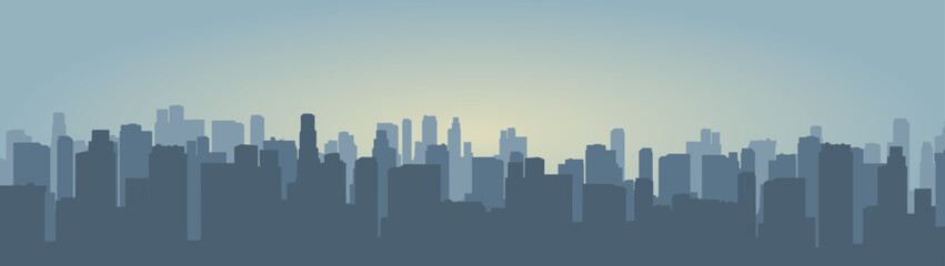 City skyline detailed banner colorful
