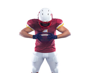 Horisontal banner for website header. Visual with American football player banner on black...