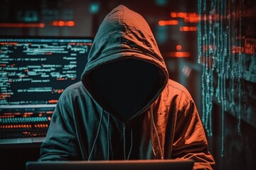Cyber crime hacker. Cyber security concept. Generative Ai - obrazy, fototapety, plakaty