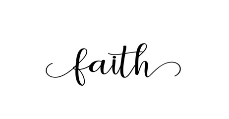 faith calligraphy text with swashes vector