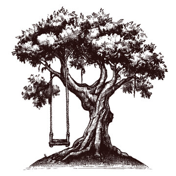 tree swing sketch 