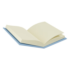 Open book 3d icon. 3d illustration.