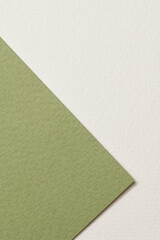 Fototapeta premium Rough kraft paper background, paper texture white green colors. Mockup with copy space for text