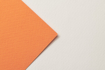 Rough kraft paper background, paper texture orange white colors. Mockup with copy space for text