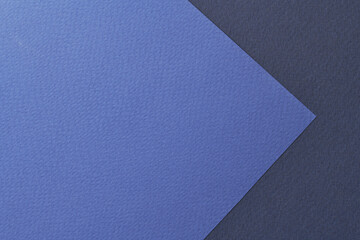 Rough kraft paper background, paper texture different shades of blue. Mockup with copy space for text.